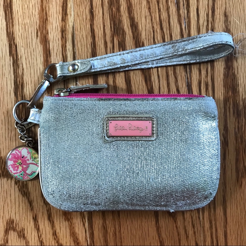 Lilly Pulitzer gold wristlet wallet small purse